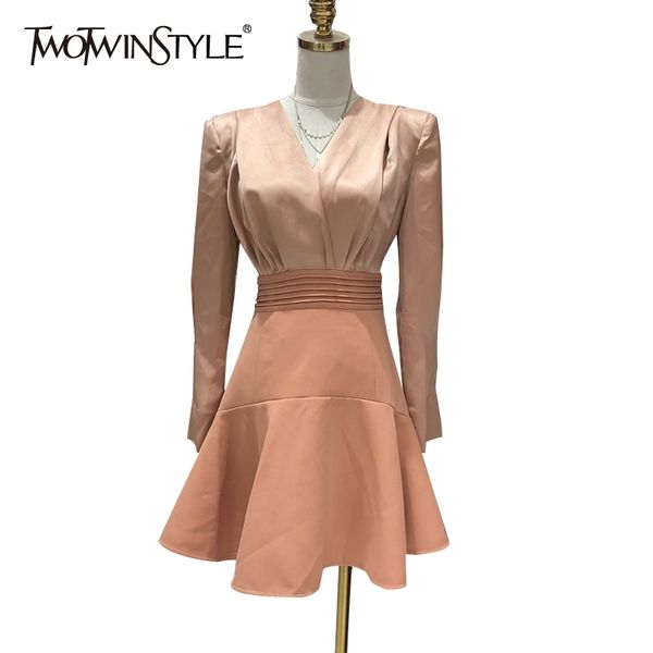 temperament pink dress for women v neck long sleeve high waist mini spring dresses female fashion new clothing 210428, Black;gray
temperament pink dress for women v neck long sleeve high waist mini spring dresses female fashion new clothing 210428, Black;gray