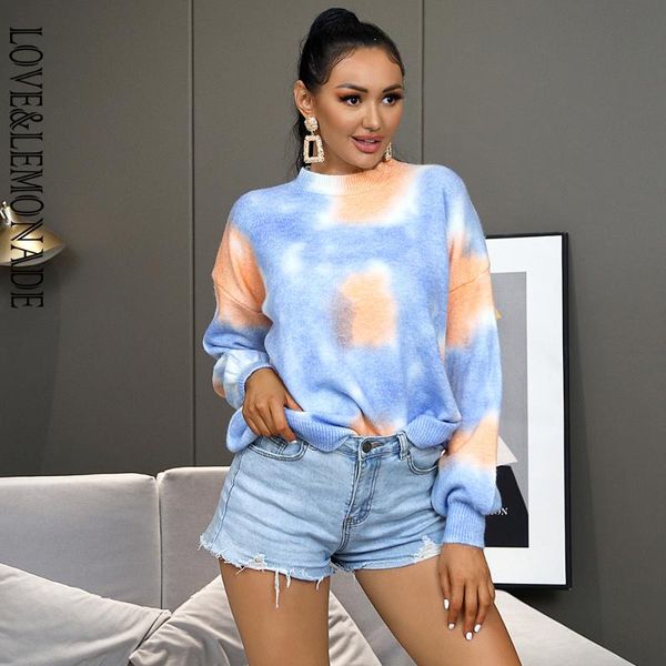 women's sweaters love&lemonade round neck cute blue and orange tie-dye print over size loose sweater lmsw001, White;black
women's sweaters love&lemonade round neck cute blue and orange tie-dye print over size loose sweater lmsw001, White;black