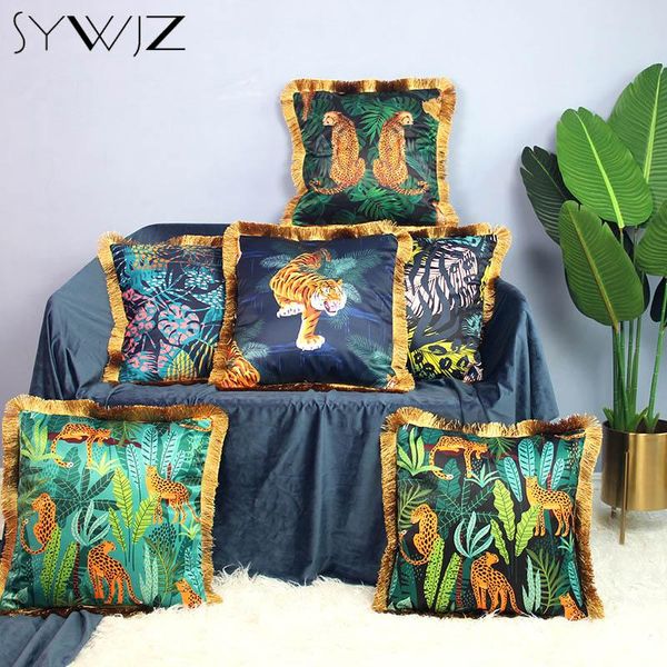 cushion/decorative pillow tropical jungle animal cushion cover with gold tassels leopard decorative home sofa throw pillows funda cojines
cushion/decorative pillow tropical jungle animal cushion cover with gold tassels leopard decorative home sofa throw pillows funda cojines