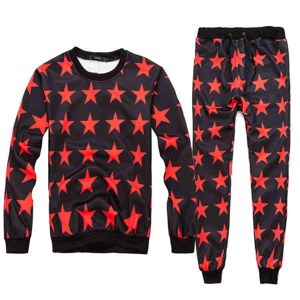 star five-pointed printed sweatshirts + pants set men women casual pullover tracksuits hoodies joggers sweatpants s-xl, Gray
star five-pointed printed sweatshirts + pants set men women casual pullover tracksuits hoodies joggers sweatpants s-xl, Gray