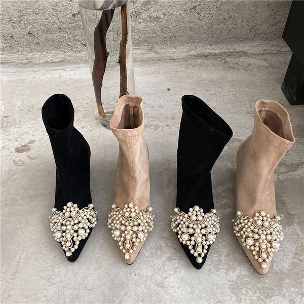 hand-stitched shoes ladies luxury rhinestone pearl boots women for 2021 thin heels ankle woman, Black
hand-stitched shoes ladies luxury rhinestone pearl boots women for 2021 thin heels ankle woman, Black