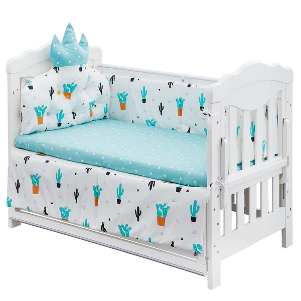 5pcs Set Baby Crib Bedding Set Baby Bed Side Baby Bed Set White Ground Color Cactus Print Bedroom Decor, Ivorie
5pcs Set Baby Crib Bedding Set Baby Bed Side Baby Bed Set White Ground Color Cactus Print Bedroom Decor, Ivorie