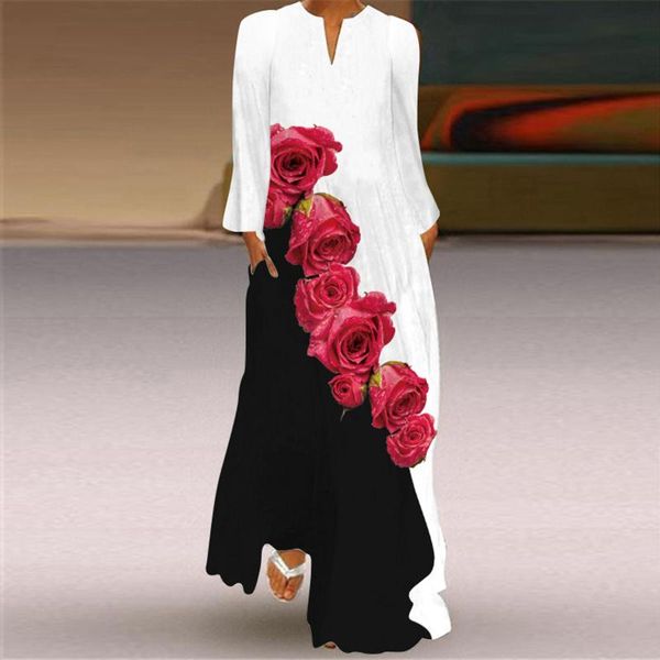 casual dresses 4# rose floral print splice long dress women spring autumn sleeve v-neck maxi oversize vintage party for, Black;gray
casual dresses 4# rose floral print splice long dress women spring autumn sleeve v-neck maxi oversize vintage party for, Black;gray