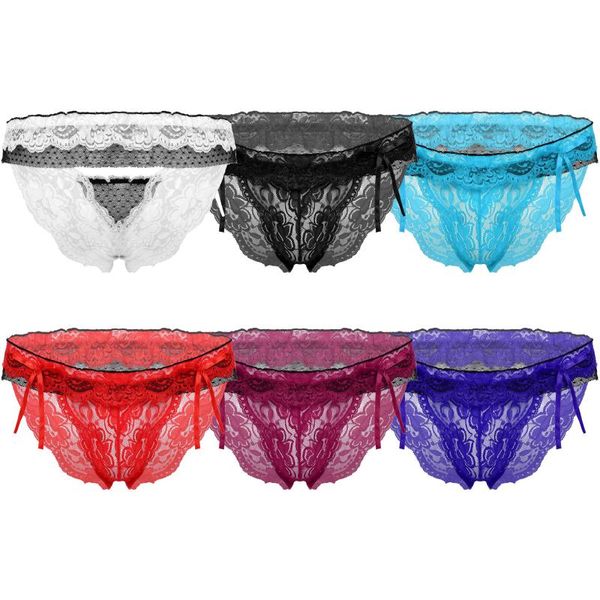 underpants floral lace men briefs lingerie breathable see-through low waist bowknot ruffle sissy underwear pantie honeymoon gift, Black;white
underpants floral lace men briefs lingerie breathable see-through low waist bowknot ruffle sissy underwear pantie honeymoon gift, Black;white