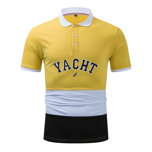 fashion polo shirt men's short sleeve round neck color matching letter cotton 591, White;black
fashion polo shirt men's short sleeve round neck color matching letter cotton 591, White;black
