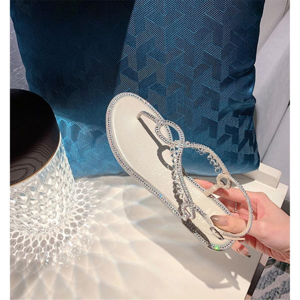 sandals summer elegant jewelry shoes women flat t band crystal chain dress shoe, Black
sandals summer elegant jewelry shoes women flat t band crystal chain dress shoe, Black