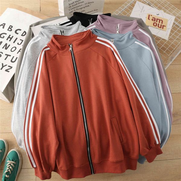 hoodies stand collar zipper sports sweater women's long sleeve loose korean spring and autumn leisure terry cotton thin cardigan coat, Black
hoodies stand collar zipper sports sweater women's long sleeve loose korean spring and autumn leisure terry cotton thin cardigan coat, Black