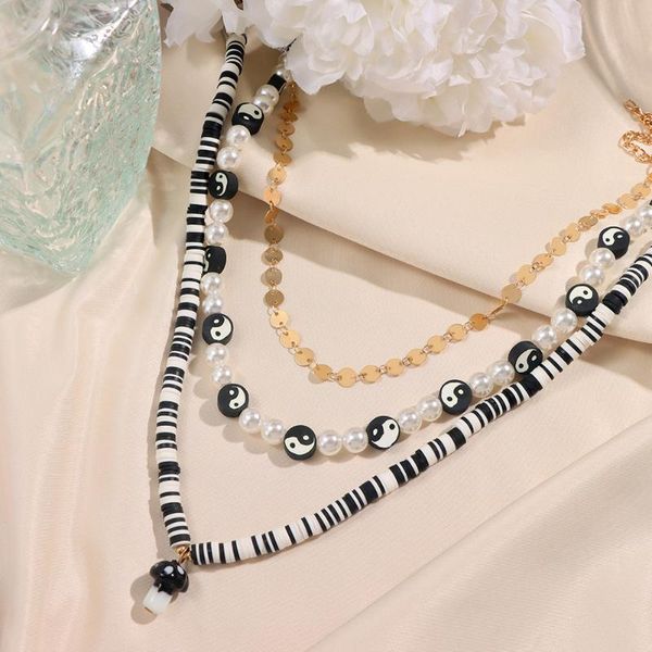 chains fashion soft clay beaded choker necklace for women multilayered yin yang mushroom charm polymer party jewelry gift, Silver
chains fashion soft clay beaded choker necklace for women multilayered yin yang mushroom charm polymer party jewelry gift, Silver