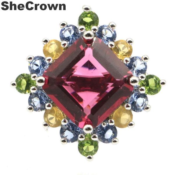 cluster rings 22x22mm multi color created pink tourmaline peridot citrine tanzanite gift for sister silver, Golden;silver
cluster rings 22x22mm multi color created pink tourmaline peridot citrine tanzanite gift for sister silver, Golden;silver