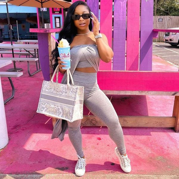 women's pants & capris streetwear two piece sets womens outfits strapless backless crop skinny suits gray fashion matching, Black;white
women's pants & capris streetwear two piece sets womens outfits strapless backless crop skinny suits gray fashion matching, Black;white
