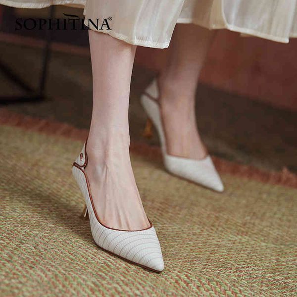 sophitina elegant women's pumps metal decoration fashion shoes spring autumn pointed toe leather tpr non-slip female shoes ao725 210513, Black
sophitina elegant women's pumps metal decoration fashion shoes spring autumn pointed toe leather tpr non-slip female shoes ao725 210513, Black