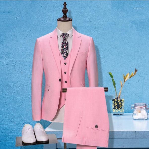 ( jacket + vest pants ) 2021 men's casual three-piece suit business wedding dress fashion pink slim groomman coat suits & blazers, White;black
( jacket + vest pants ) 2021 men's casual three-piece suit business wedding dress fashion pink slim groomman coat suits & blazers, White;black