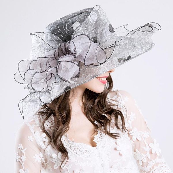 style anti-ultraviolet european and american ladies fashion hat embroidery bird's nest mesh sun wide brim hats, Blue;gray
style anti-ultraviolet european and american ladies fashion hat embroidery bird's nest mesh sun wide brim hats, Blue;gray