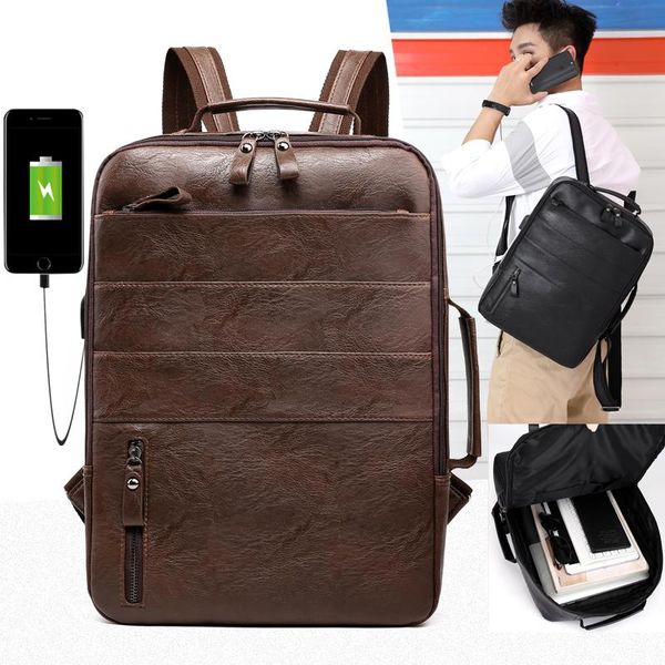 backpack vintage leather men 15 inch lapbagpack male anti thef travel backbags student school bags for teenager boys mochila
backpack vintage leather men 15 inch lapbagpack male anti thef travel backbags student school bags for teenager boys mochila