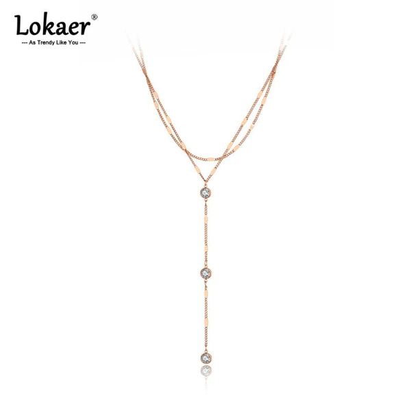 chains lokaer bohemia titanium stainless steel double layer cz crystal pendant necklace for women trendy chain & link n21095, Silver
chains lokaer bohemia titanium stainless steel double layer cz crystal pendant necklace for women trendy chain & link n21095, Silver