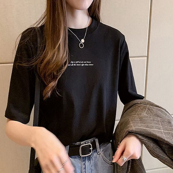 qrwr t shirt 2021 summer korean fashion casual solid color womens t shirts o ne loose letter print short sleeves top, Black;pink
qrwr t shirt 2021 summer korean fashion casual solid color womens t shirts o ne loose letter print short sleeves top, Black;pink