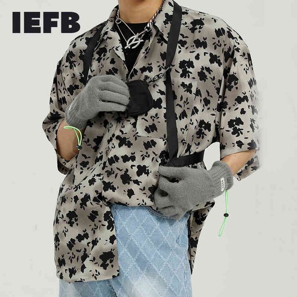 iefb men's wear summer floral print short sleeve shirt causal korean streetwear oversized shirts with belt 9y7459 210524, White;black
iefb men's wear summer floral print short sleeve shirt causal korean streetwear oversized shirts with belt 9y7459 210524, White;black