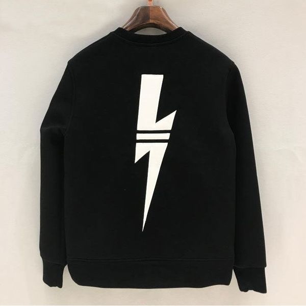 men's and women's sweater broken lightning print cotton high street hedging casual round neck long sleeve, Black
men's and women's sweater broken lightning print cotton high street hedging casual round neck long sleeve, Black