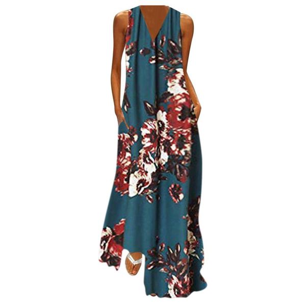 casual dresses women sleeveless tanks dress boho floral print v-neck maxi summer with pockets plus size beach holiday sundress vestidos, Black;gray
casual dresses women sleeveless tanks dress boho floral print v-neck maxi summer with pockets plus size beach holiday sundress vestidos, Black;gray