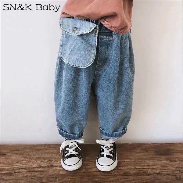 jeans 2021 spring autumn boys girls pocket loose denim pants 1-6 years toddler kids casual all-match, Blue 
jeans 2021 spring autumn boys girls pocket loose denim pants 1-6 years toddler kids casual all-match, Blue