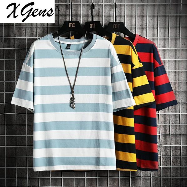 men's t-shirts fashion stripe t shirt men 2021 casual plus size t-shirt short sleeve summer hip hop streetwear tees male cotton tshirt, White;black
men's t-shirts fashion stripe t shirt men 2021 casual plus size t-shirt short sleeve summer hip hop streetwear tees male cotton tshirt, White;black