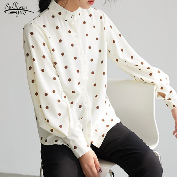fashion loose plus size chiffon blouse women casual lantern sleeve polka dot shirts button stand collar clothing 13087 210508, White
fashion loose plus size chiffon blouse women casual lantern sleeve polka dot shirts button stand collar clothing 13087 210508, White