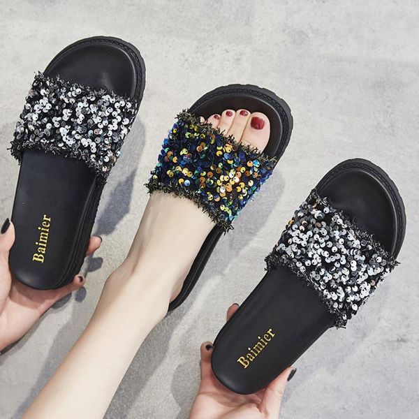 slippers glitter fringe sequined fabric women outside flipflops platform sandals shoes woman bling tassel slip on slides mujer, Black
slippers glitter fringe sequined fabric women outside flipflops platform sandals shoes woman bling tassel slip on slides mujer, Black