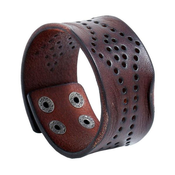 punk men wide leather embossed hole flower genuine wristband bracelet wrap gift accessories tennis, Golden;silver
punk men wide leather embossed hole flower genuine wristband bracelet wrap gift accessories tennis, Golden;silver