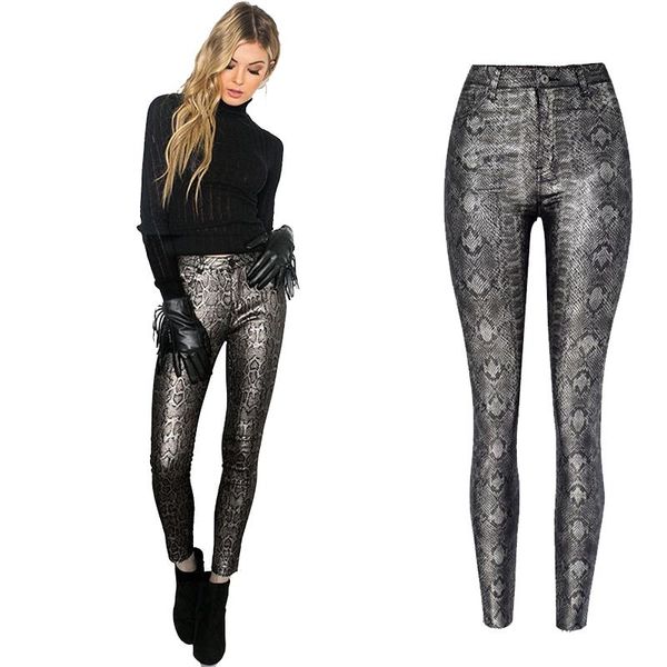 women's pants & capris high-waisted leggings stretch coating silver snake pattern imitation leather pu jean small leg bottoms, Black;white
women's pants & capris high-waisted leggings stretch coating silver snake pattern imitation leather pu jean small leg bottoms, Black;white