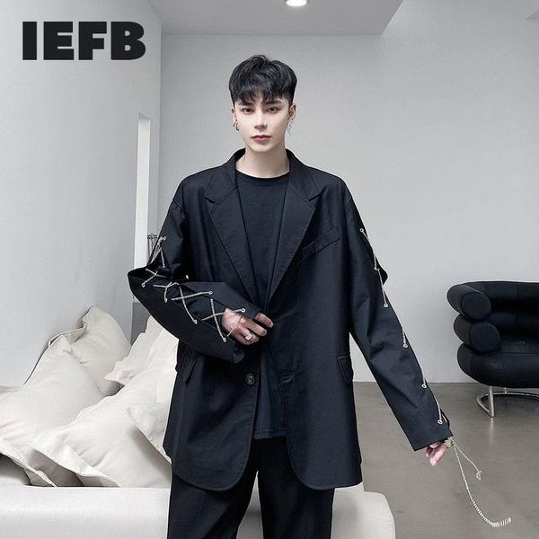 niche coat chain design hollow out long sleeve men's suit jacket korean loose casual handsome purple blazers suits, White;black
niche coat chain design hollow out long sleeve men's suit jacket korean loose casual handsome purple blazers suits, White;black