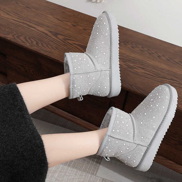 2021 winter fashion snow boots women's pearl drill leather anti-skid short tube flat bottom cotton sho, Black
2021 winter fashion snow boots women's pearl drill leather anti-skid short tube flat bottom cotton sho, Black