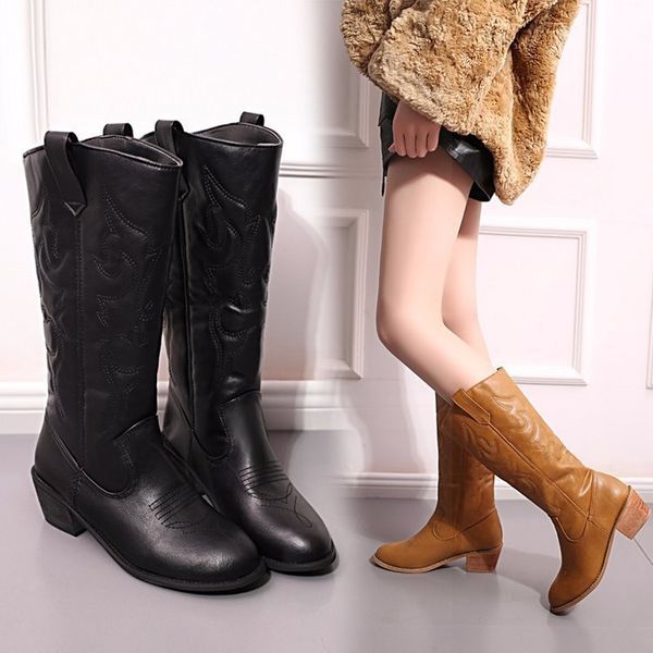 winter women's boots large thick middle heel two wear warm side zipper tube, Black
winter women's boots large thick middle heel two wear warm side zipper tube, Black