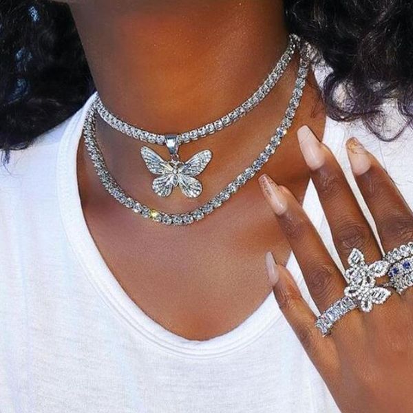 pendant necklaces y2k jewelry double crystal butterfly necklace for women metal vintage punk fashion charm 90s aesthetics gifts, Silver
pendant necklaces y2k jewelry double crystal butterfly necklace for women metal vintage punk fashion charm 90s aesthetics gifts, Silver