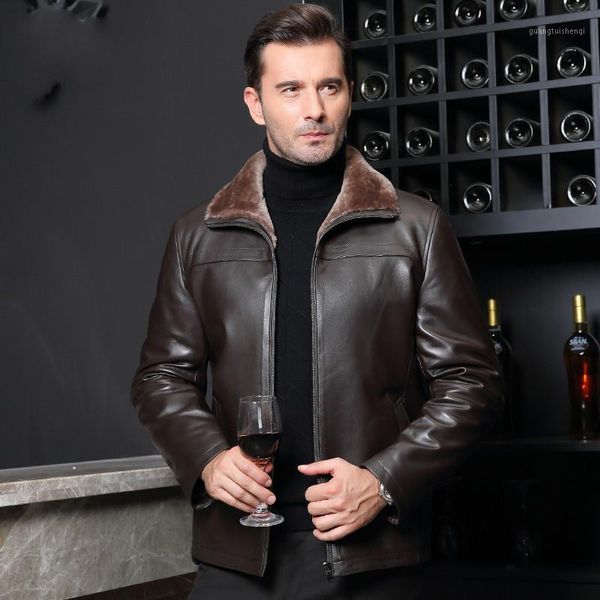 men's leather & faux real fur coat men short sheep shearling jacket winter mens clothing plus size 8xl fashion 2021 veste fourrure homm, Black
men's leather & faux real fur coat men short sheep shearling jacket winter mens clothing plus size 8xl fashion 2021 veste fourrure homm, Black