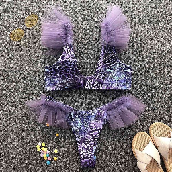 mesh sheer chiffon ruffled 2021 women swimwear female swimsuit two-pieces bikini set snake print bather bathing suitin
mesh sheer chiffon ruffled 2021 women swimwear female swimsuit two-pieces bikini set snake print bather bathing suitin