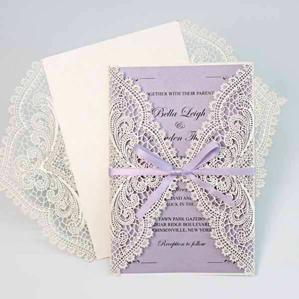 greeting cards lavender purple wedding invitations elegant lace customized invitation - set of 50
greeting cards lavender purple wedding invitations elegant lace customized invitation - set of 50