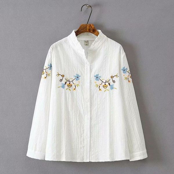 women's blouses & shirts plus size embroidery cotton blouse women 2021 spring summer casual ladies loose female, White
women's blouses & shirts plus size embroidery cotton blouse women 2021 spring summer casual ladies loose female, White