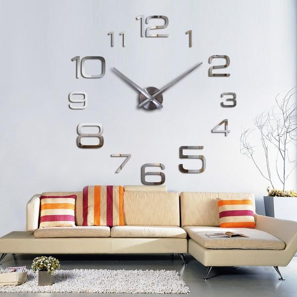 wall clocks modern acrylic mirror fashion clock 3d on the large quartz living room office decoration silver stickers
wall clocks modern acrylic mirror fashion clock 3d on the large quartz living room office decoration silver stickers