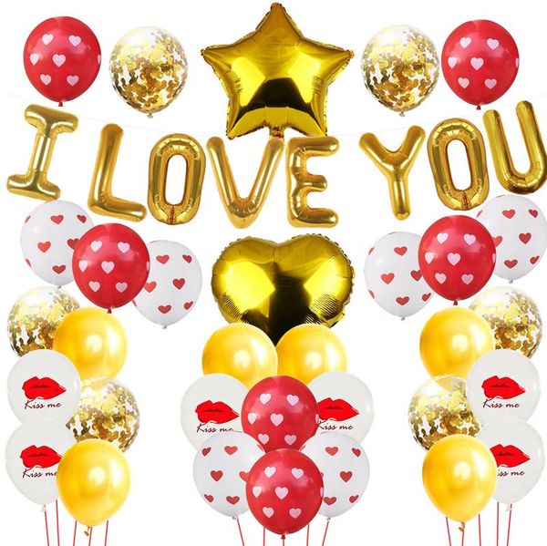 set diy red gold heart kiss me 16inch i love you latex foil confetti balloon wedding engagement party valentine's day decor decoration
set diy red gold heart kiss me 16inch i love you latex foil confetti balloon wedding engagement party valentine's day decor decoration