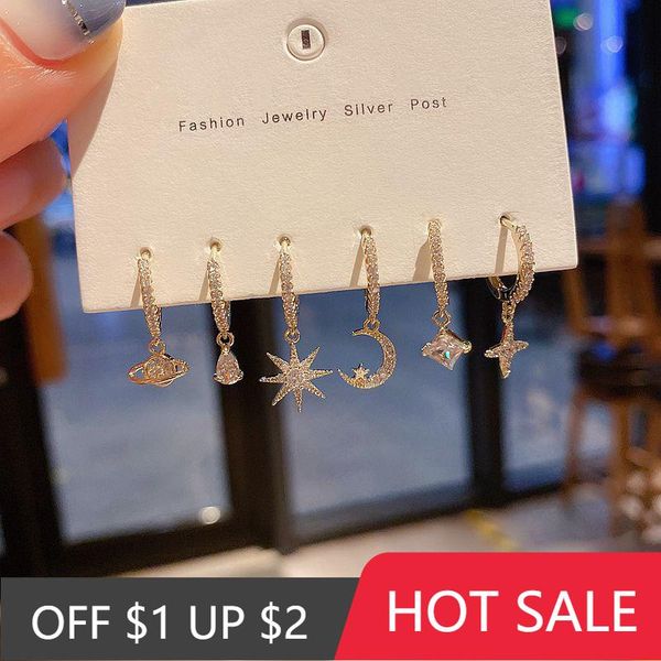 hoop & huggie popacc fantastic universe moon star planet earrings set for women shiny full zircon earring christams gift, Golden;silver
hoop & huggie popacc fantastic universe moon star planet earrings set for women shiny full zircon earring christams gift, Golden;silver
