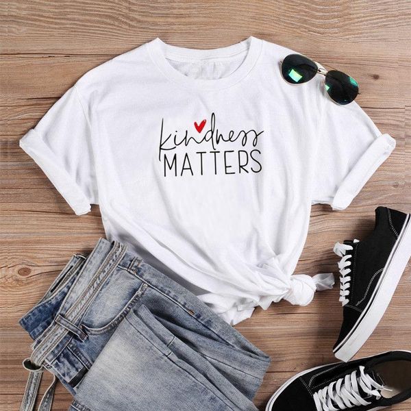 women's t-shirt colored kindness matters heart funny women 100% cotton tumblr grunge camisetas graphic quote fashion tee fit tshirt, White
women's t-shirt colored kindness matters heart funny women 100% cotton tumblr grunge camisetas graphic quote fashion tee fit tshirt, White