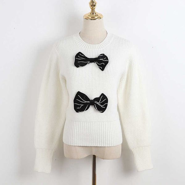 women's sweaters retro female sweet style jumper spring black bow loose pullover white brand clothing ouep, White;black
women's sweaters retro female sweet style jumper spring black bow loose pullover white brand clothing ouep, White;black