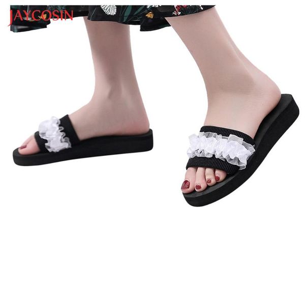 slippers jaycosin 2021 womens casual flats toe summer slides fashion solid ruffle flip flops outdoor platform shoes size 35-40, Black
slippers jaycosin 2021 womens casual flats toe summer slides fashion solid ruffle flip flops outdoor platform shoes size 35-40, Black