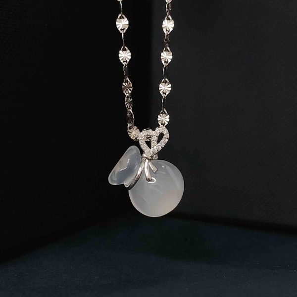s925 sterling sier necklace female minority chine style chalcedony purse pendant feminine temperament simple snowflake clavicle chain, White
s925 sterling sier necklace female minority chine style chalcedony purse pendant feminine temperament simple snowflake clavicle chain, White