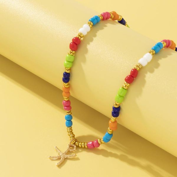 pendant necklaces bohemian handmade colorful resin bead choker necklace big starfish boho short collar clavicle women summer gift, Silver
pendant necklaces bohemian handmade colorful resin bead choker necklace big starfish boho short collar clavicle women summer gift, Silver