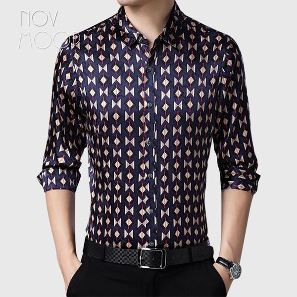men's casual shirts novmoop men fashion summer autumn purple turn down collar full sleeve spandex silk shirt ropa hombre chemise lt3179, White;black
men's casual shirts novmoop men fashion summer autumn purple turn down collar full sleeve spandex silk shirt ropa hombre chemise lt3179, White;black