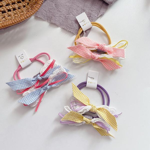 hair accessories 1 pair korean sweet girl fashion ponytail headwear children's simple cute plaid fabric lace double bow rubber band rope, Slivery;white
hair accessories 1 pair korean sweet girl fashion ponytail headwear children's simple cute plaid fabric lace double bow rubber band rope, Slivery;white