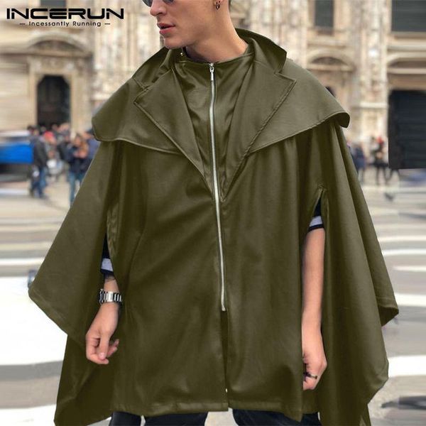 men's trench coats incerun solid color men lapel oversized zipper irregular ponchos streetwear 2021 casual cloak windbreakers s-5xl, Tan;black
men's trench coats incerun solid color men lapel oversized zipper irregular ponchos streetwear 2021 casual cloak windbreakers s-5xl, Tan;black