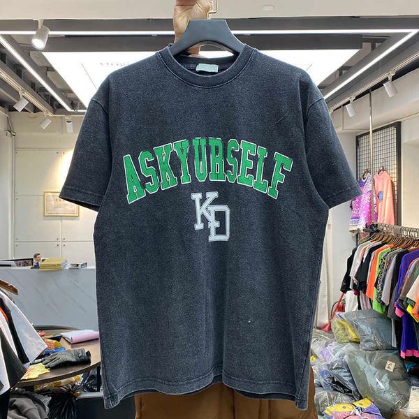 men's t-shirts wash old short sleeve ask letter printed t-shirt for men and women, White;black
men's t-shirts wash old short sleeve ask letter printed t-shirt for men and women, White;black