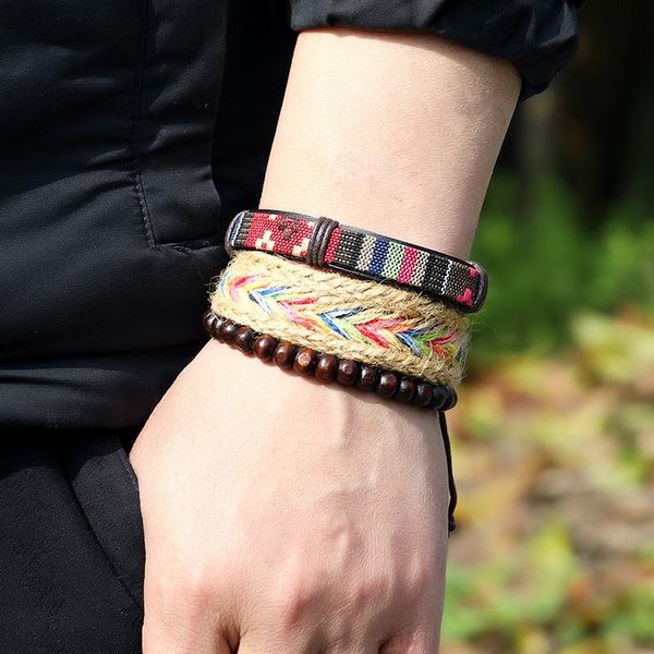 charm bracelets 3pcs/set man bracelet handmade weave adjustable braclet bohemia braslet male accessories wrap brazalete ethnic, Golden;silver
charm bracelets 3pcs/set man bracelet handmade weave adjustable braclet bohemia braslet male accessories wrap brazalete ethnic, Golden;silver